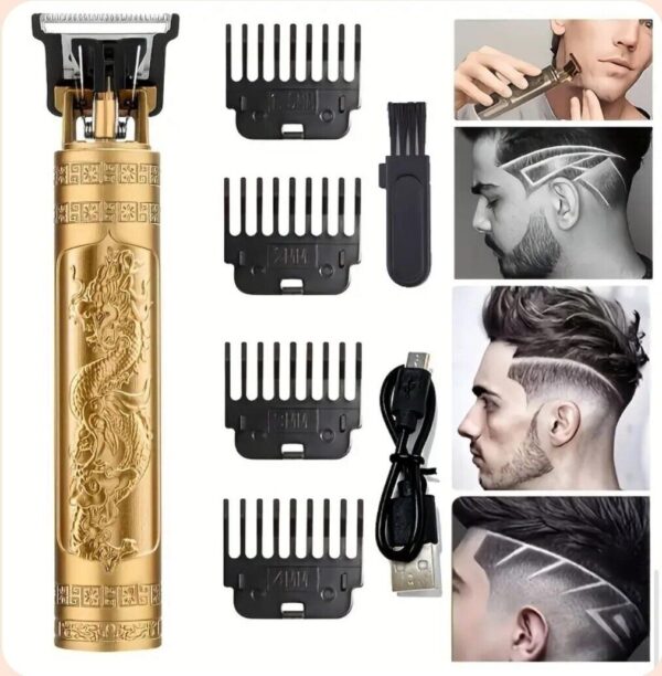 Tagliacapelli Uomo Professionale,Trimmer 0mm,Macchinetta per Capelli,Rasoio per Capelli USB Ricaricabile Impermeabile Portatile Rasoio Elettrico Barba,Adatto Adulti e Barbiere (D'oro)